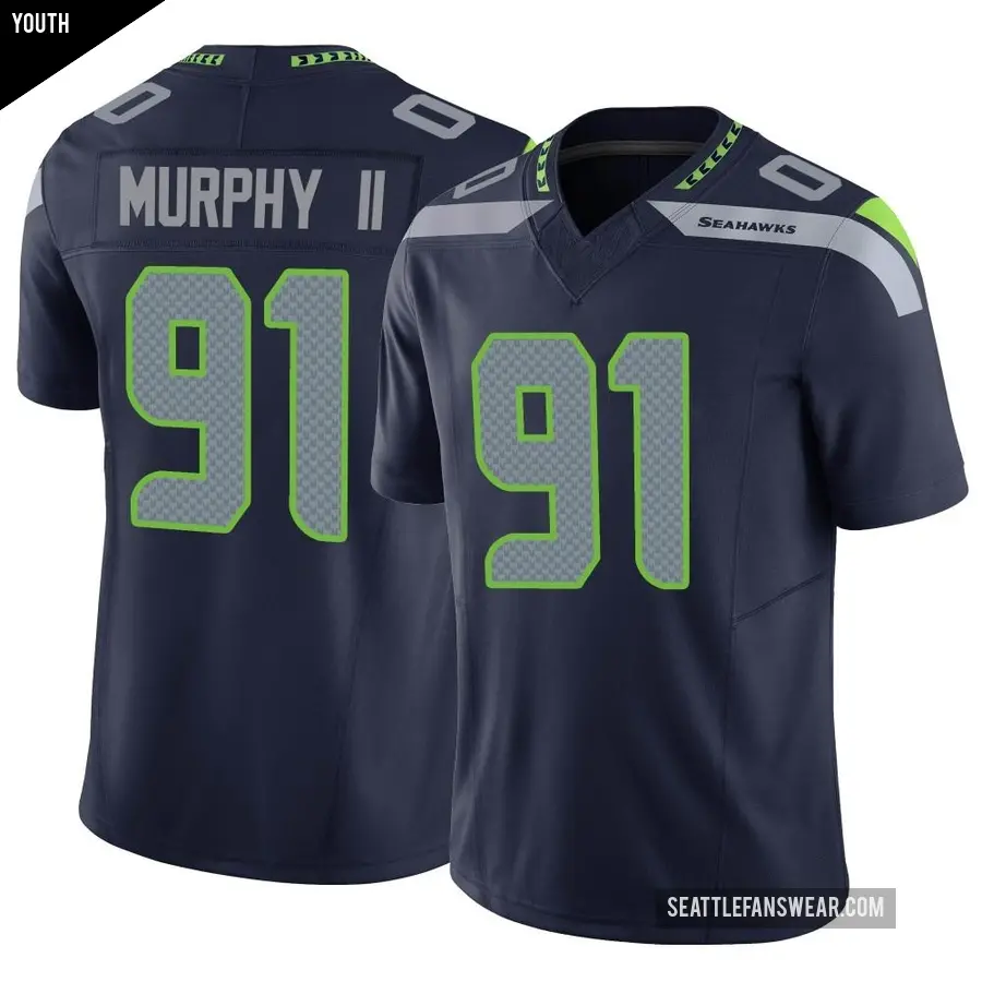 Youth Seattle Seahawks ＃91 Byron Murphy II Navy Limited Vapor F.U.S.E. Jersey