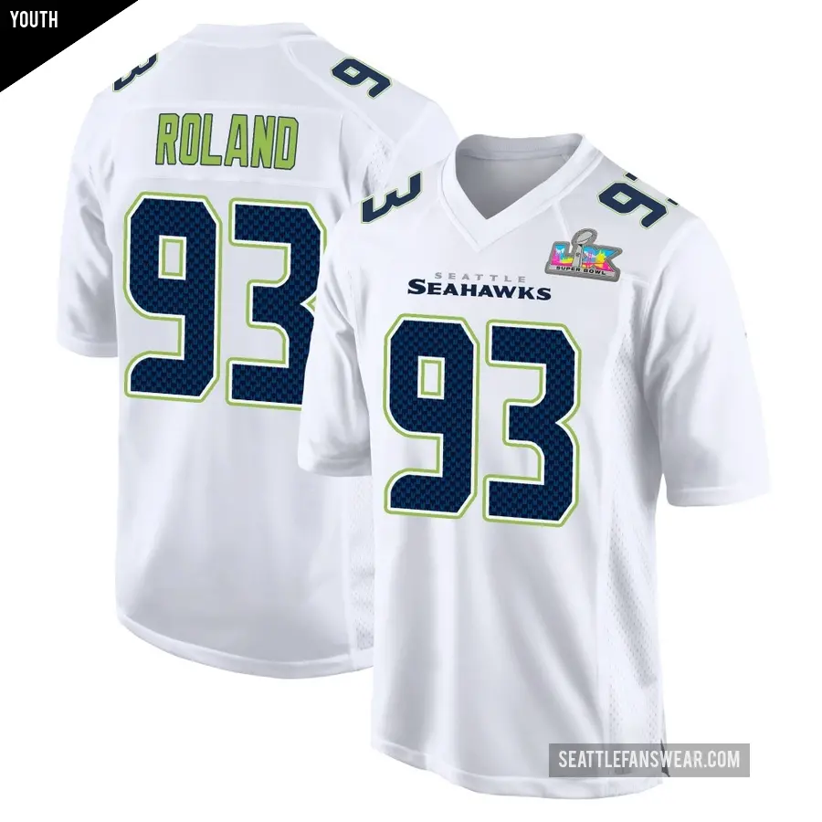 Youth Seattle Seahawks ＃93 Demeco Roland White Game Tundra Fashion Super Bowl LX Patch Jersey