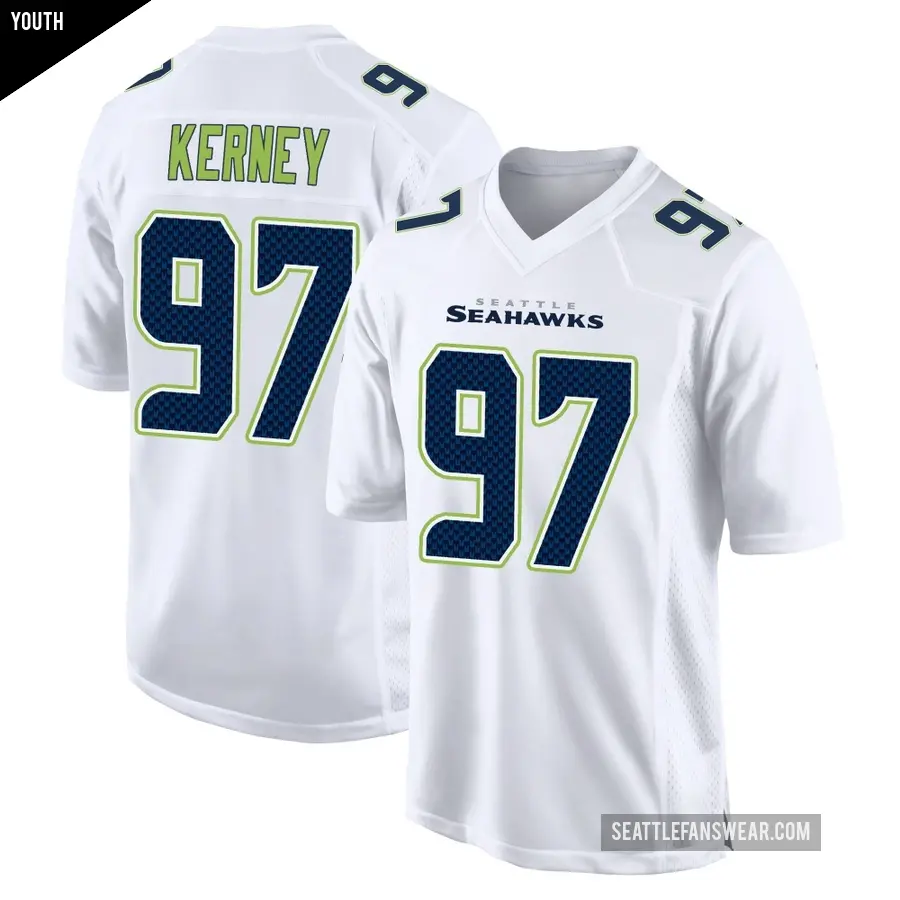 Youth Seattle Seahawks ＃97 Patrick Kerney White Game Tundra Fashion Jersey